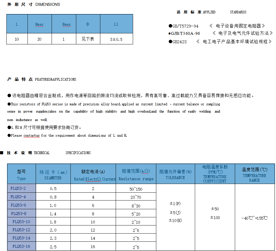 功率线绕电阻器